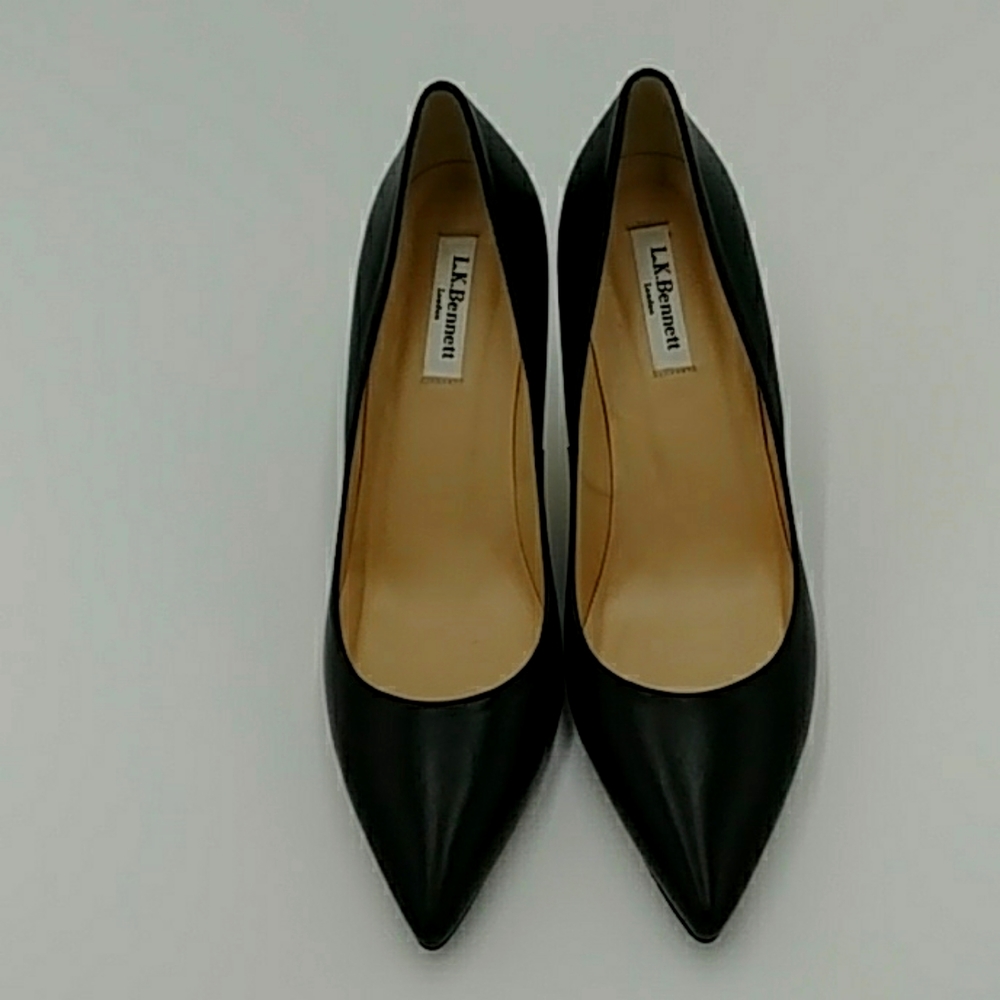 Women's L.K.Bennet Floret Black Leather Size 41 (US